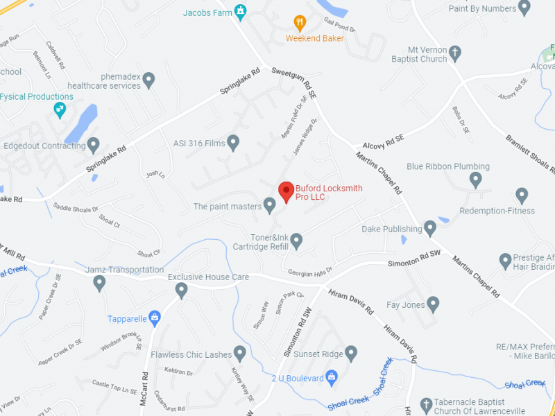 Buford Locksmith Map